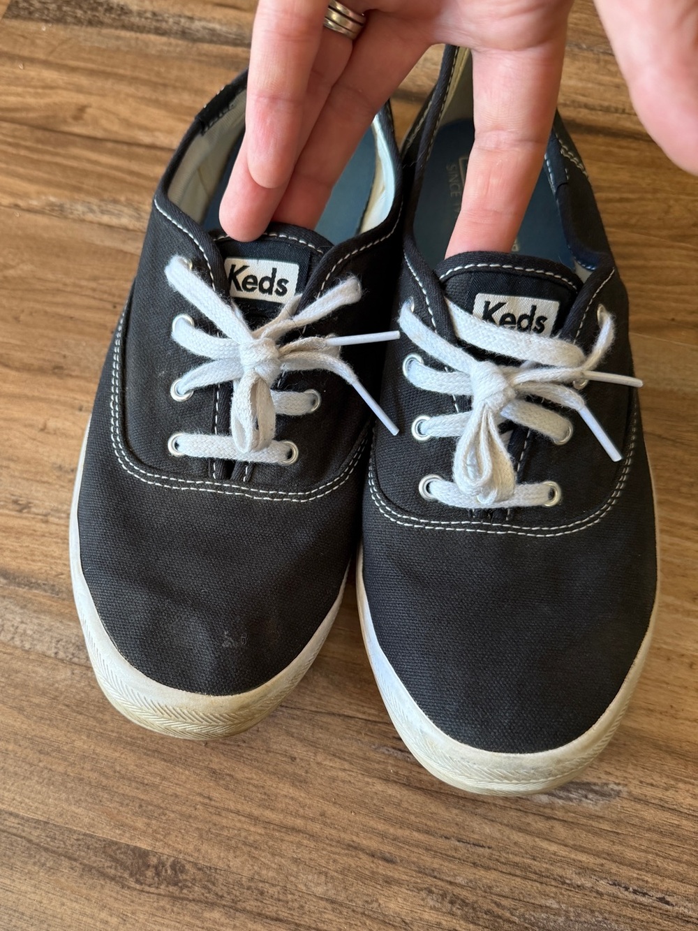 Keds Black Canvas Lace-Up Sneakers 8.5